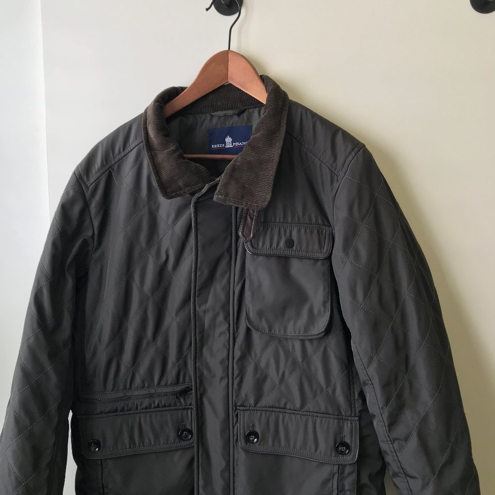 EREDI PISANO Size M Grey Polyester Zip Jacket